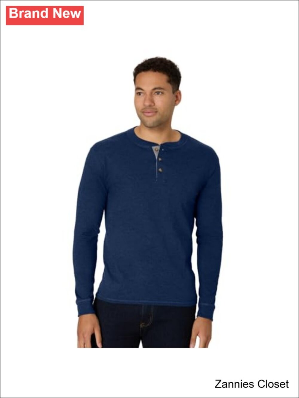 β¨Hanes Men's BeefyT Henley Long Sleeve T-Shirt Ring-Spun Cotton